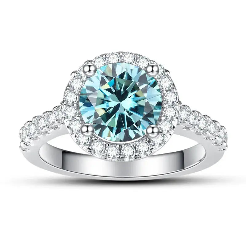 Moissanite Ring in Sterling Silver Carat — product view 3