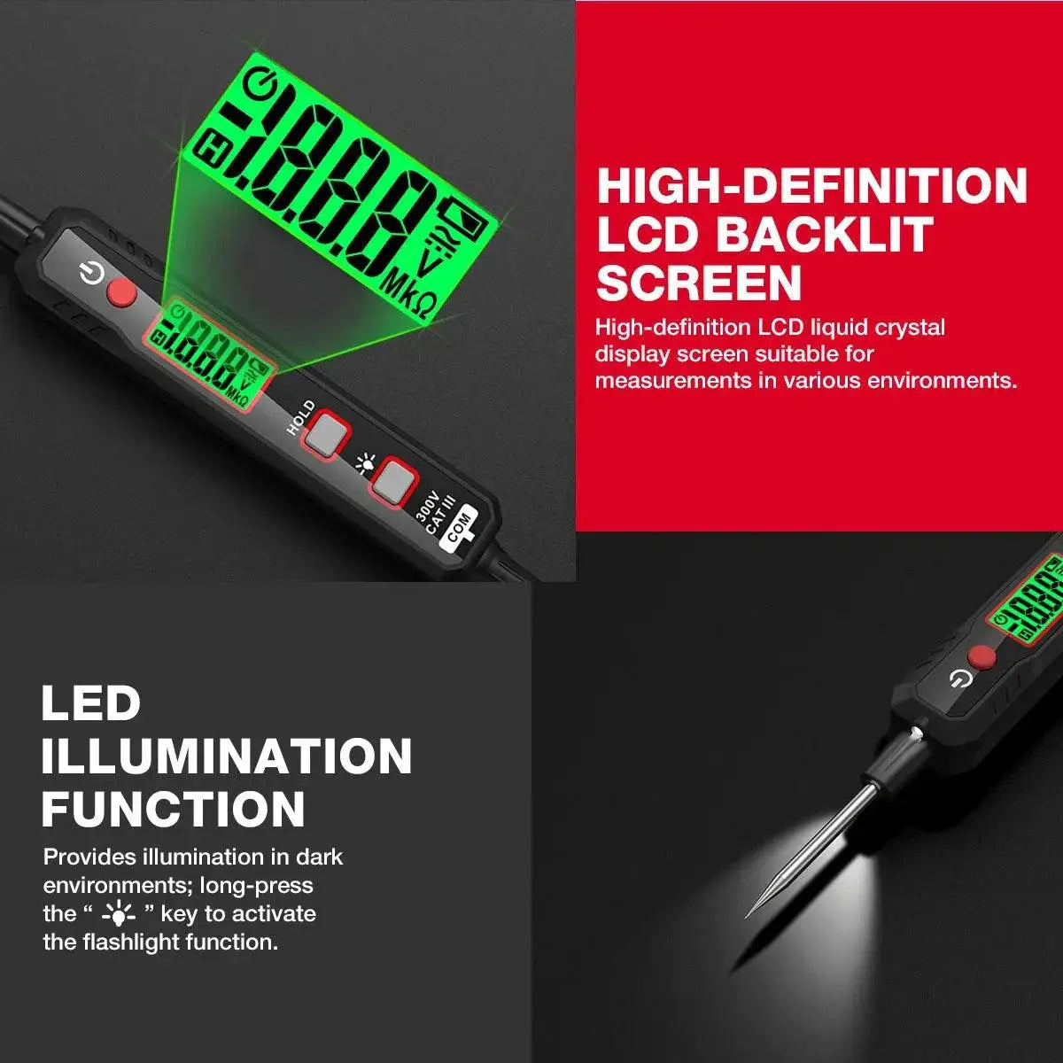 Pen Multimeter LCD Digital Electric Test Pen Probe Detector Tool