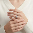 S925 Silver Square Moissanite Rings