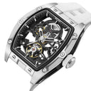 Mens Tonneau Skeleton Mechanical Watch