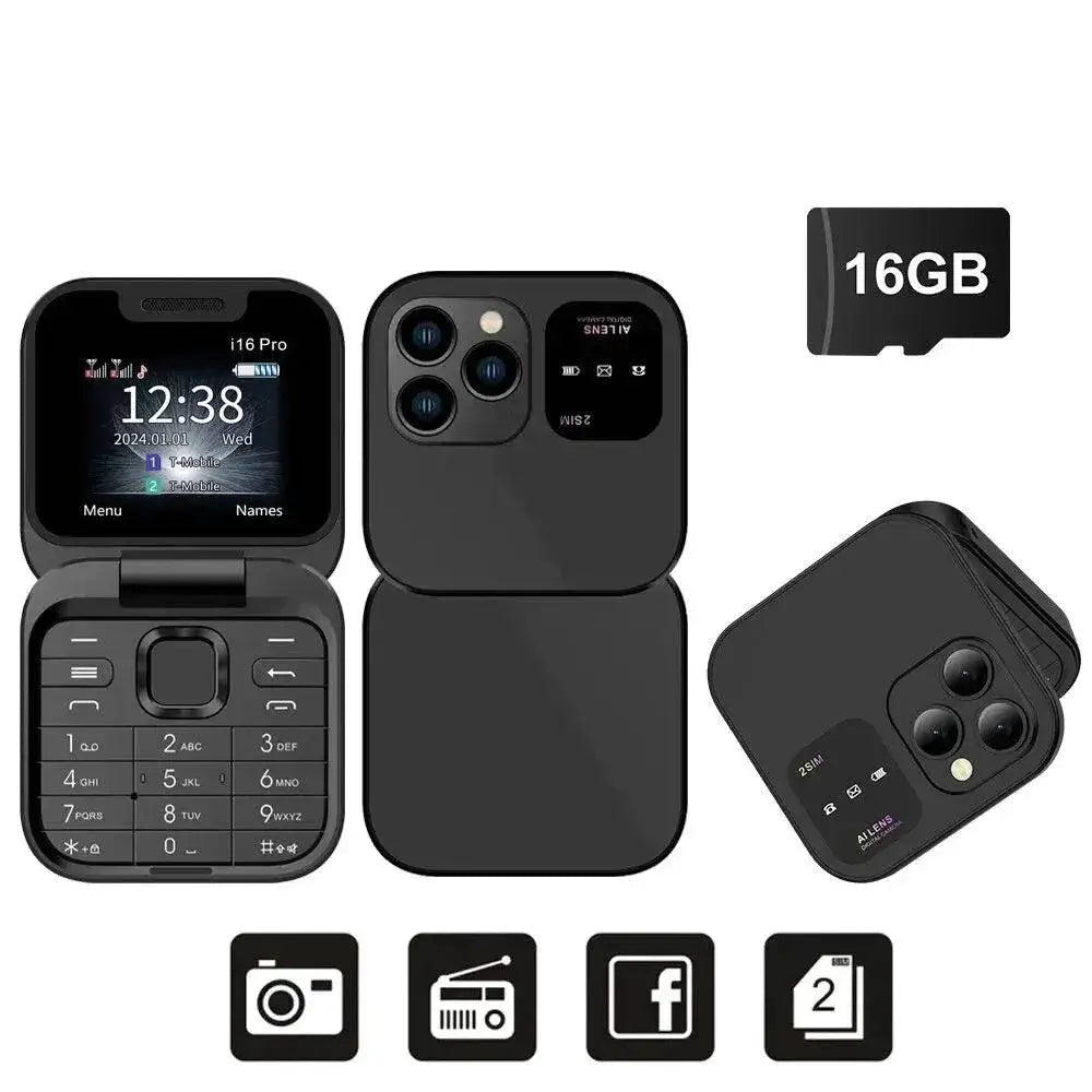 Servo I16 Pro Mini Fold Dual SIM Flip Phone With Style