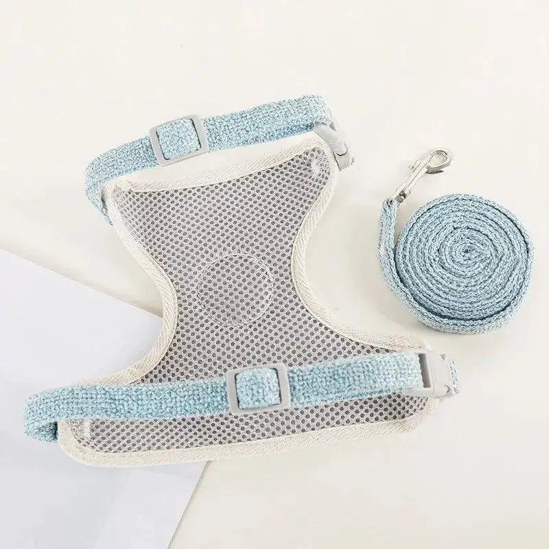 Cute Breathable Mesh Small Pet Harness And Leash Set