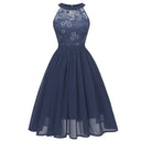 Sleeveless Lace Chiffon Cocktail Dress