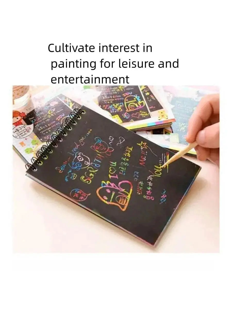 Rainbow Colorful Scratch Art Kit Notepads 1Pc Gift