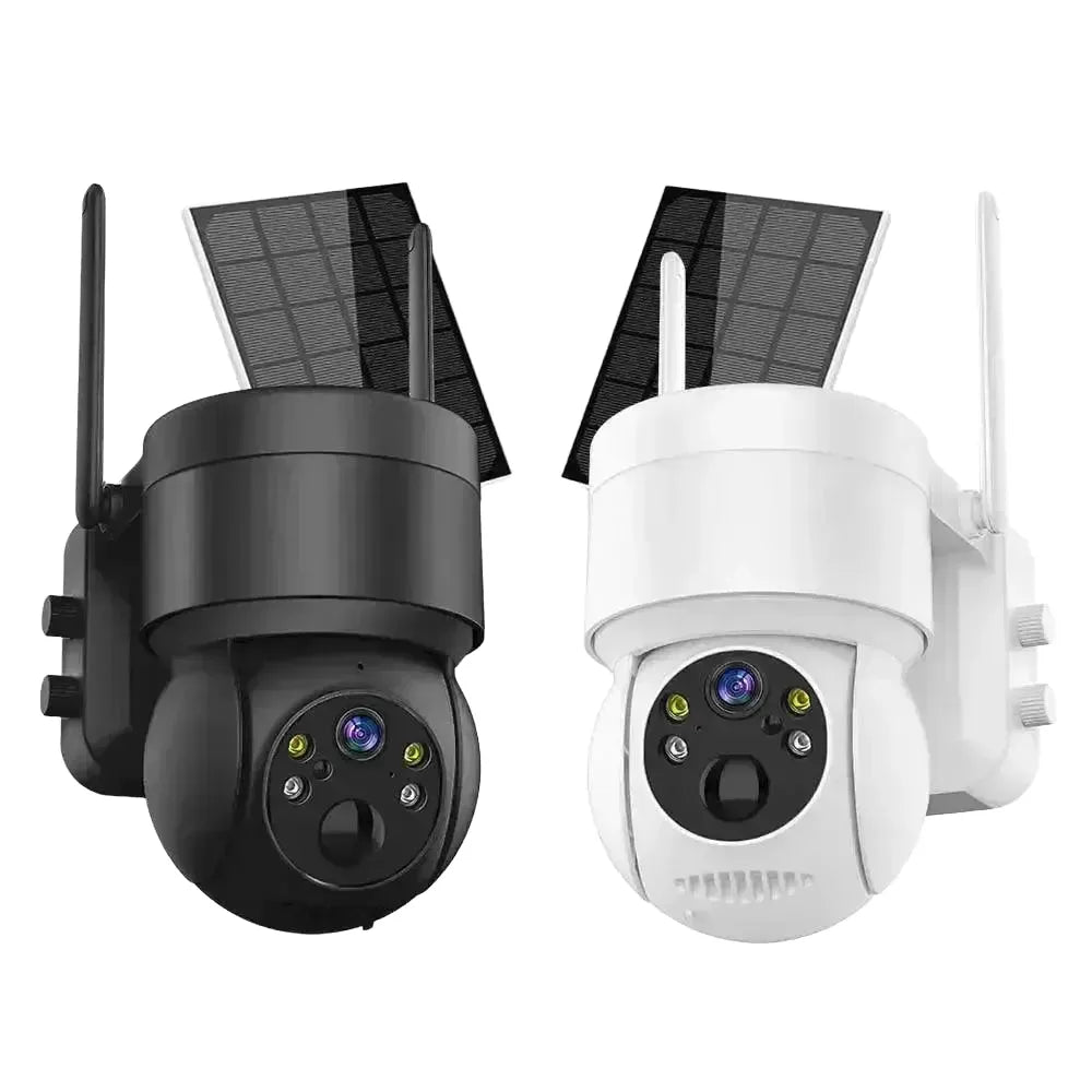Solar Security Camera for Home — White Add 64GB Card