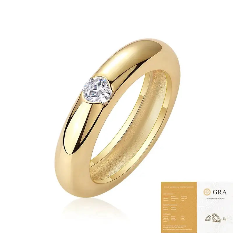 Chic Gold Plated Moissanite Wedding Ring — product image 7