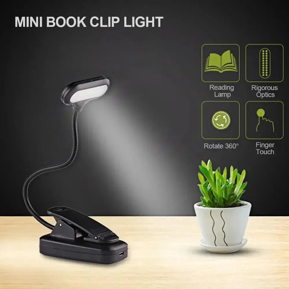 Portable LED Clip On Book Light Night Reading Companion