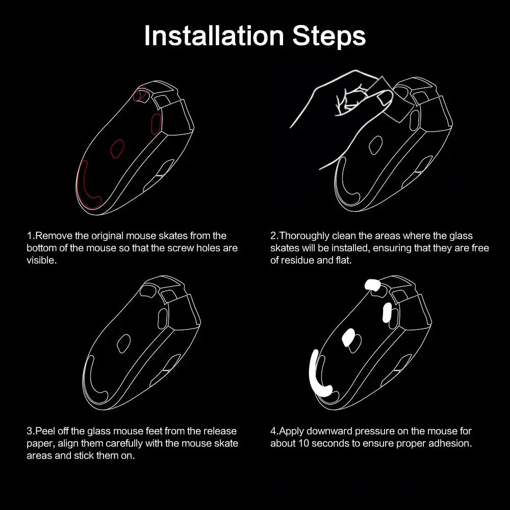 Mouse Skates Mouse Feet Mice Feet Smooth Glass Wireless Gaming Mouse Feet Replacement for Razer DeathAdder V3 Pro