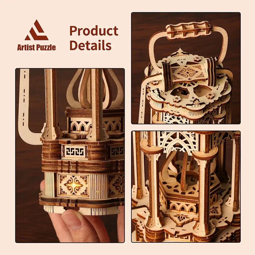 3D Wooden Puzzle DIY Night Lantern Educational Toy Kit