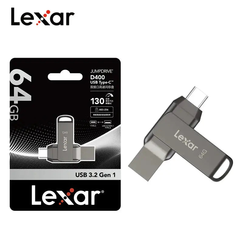 Lexar Dual Type-A Type-C Metal Pendrive USB 3.2 Flash Drive for iPhone 15 16 Computer Tablet 32GB 64GB 128GB 256GB Storage Disk