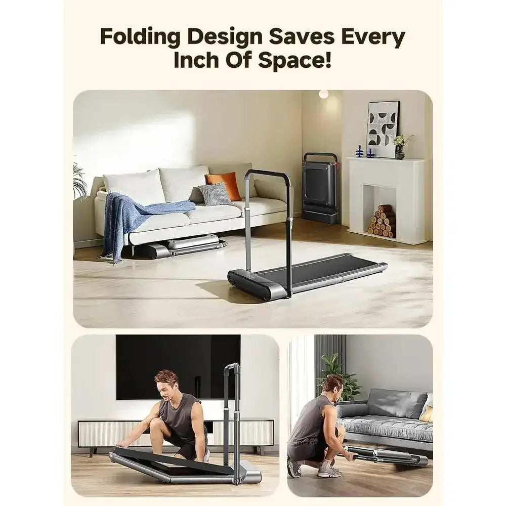 Compact 2-in-1 Under Desk Treadmill: Foldable Walking Pad for Home and Office with App Control & LED Display