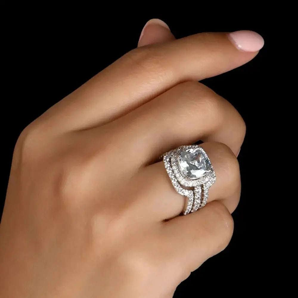 Square Moissanite Ring in Sterling Silver Cbtb — product view 5