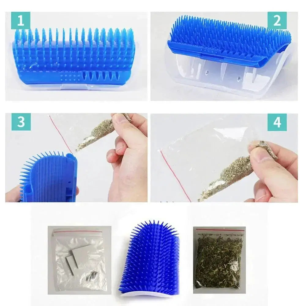 Cat Wall Corner Massage Self Groomer Brush For Cats