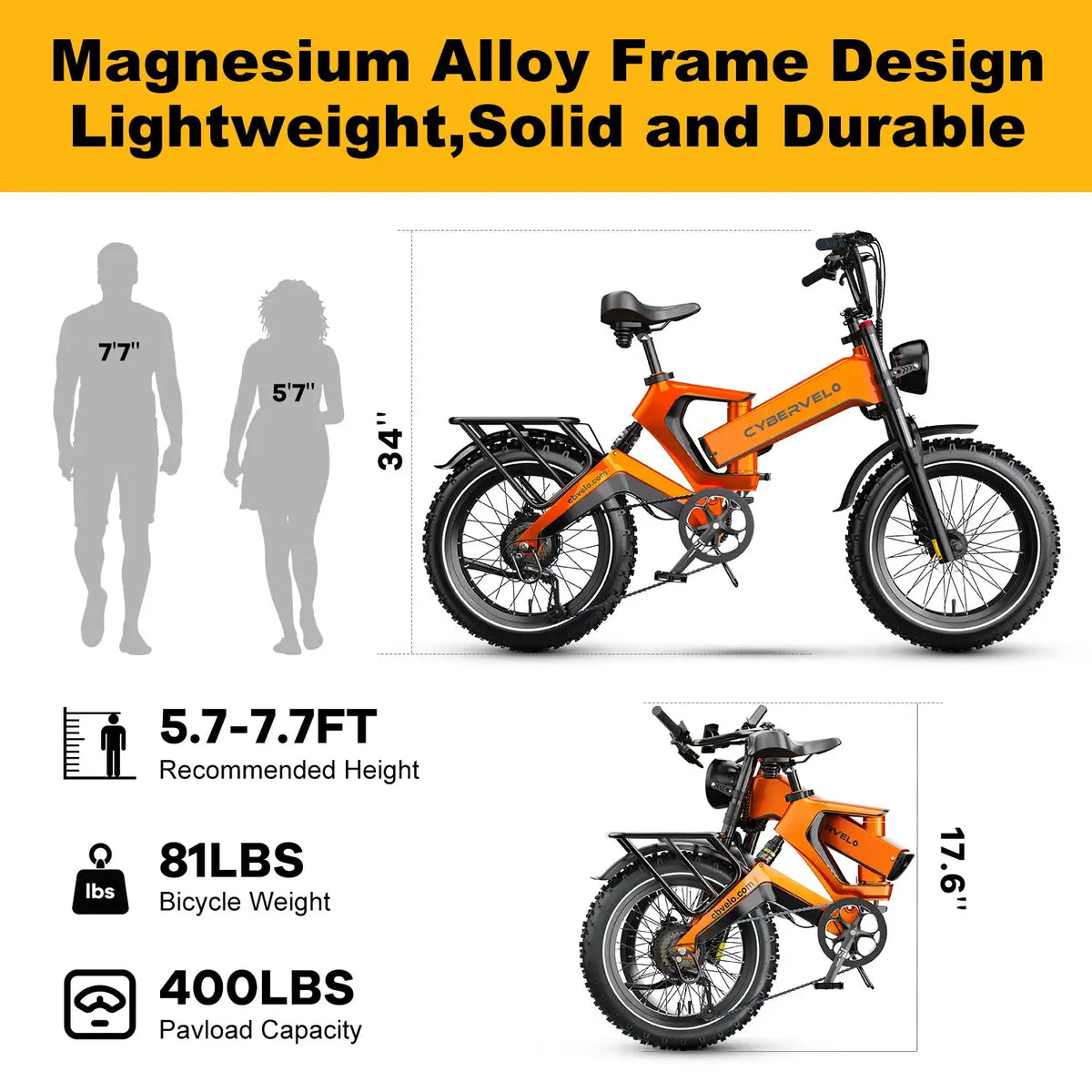 Cybervelo Fat Tire Foldable Ebike — product view 8