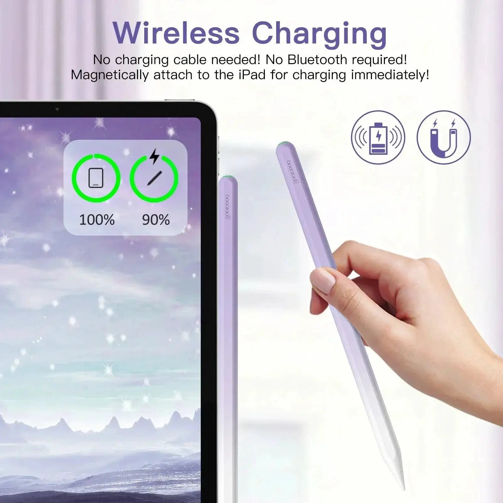 GOOJODOQ Pencil Stylus Wireless Charging Seamless Connection