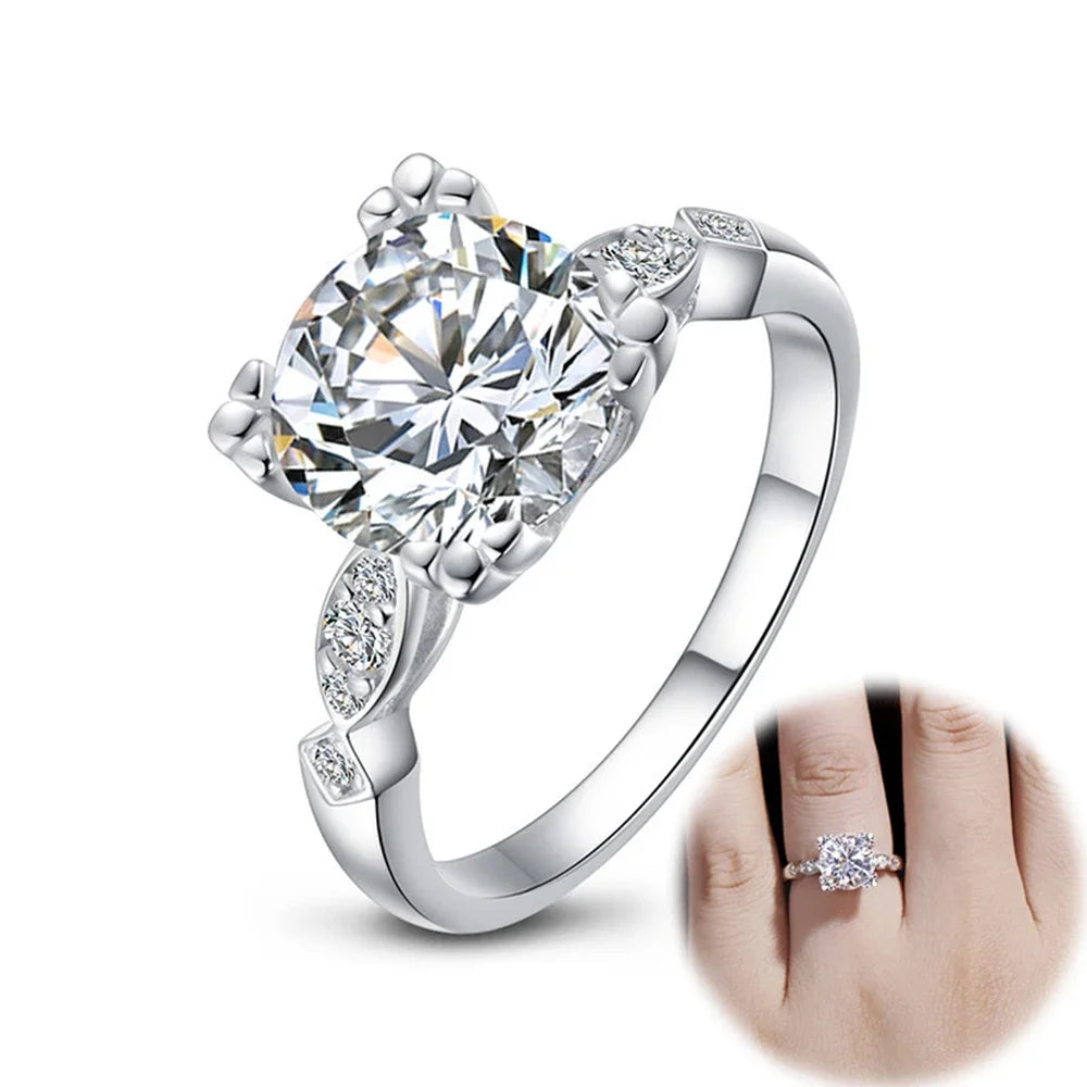Round Moissanite Ring in Sterling Silver — product view 5