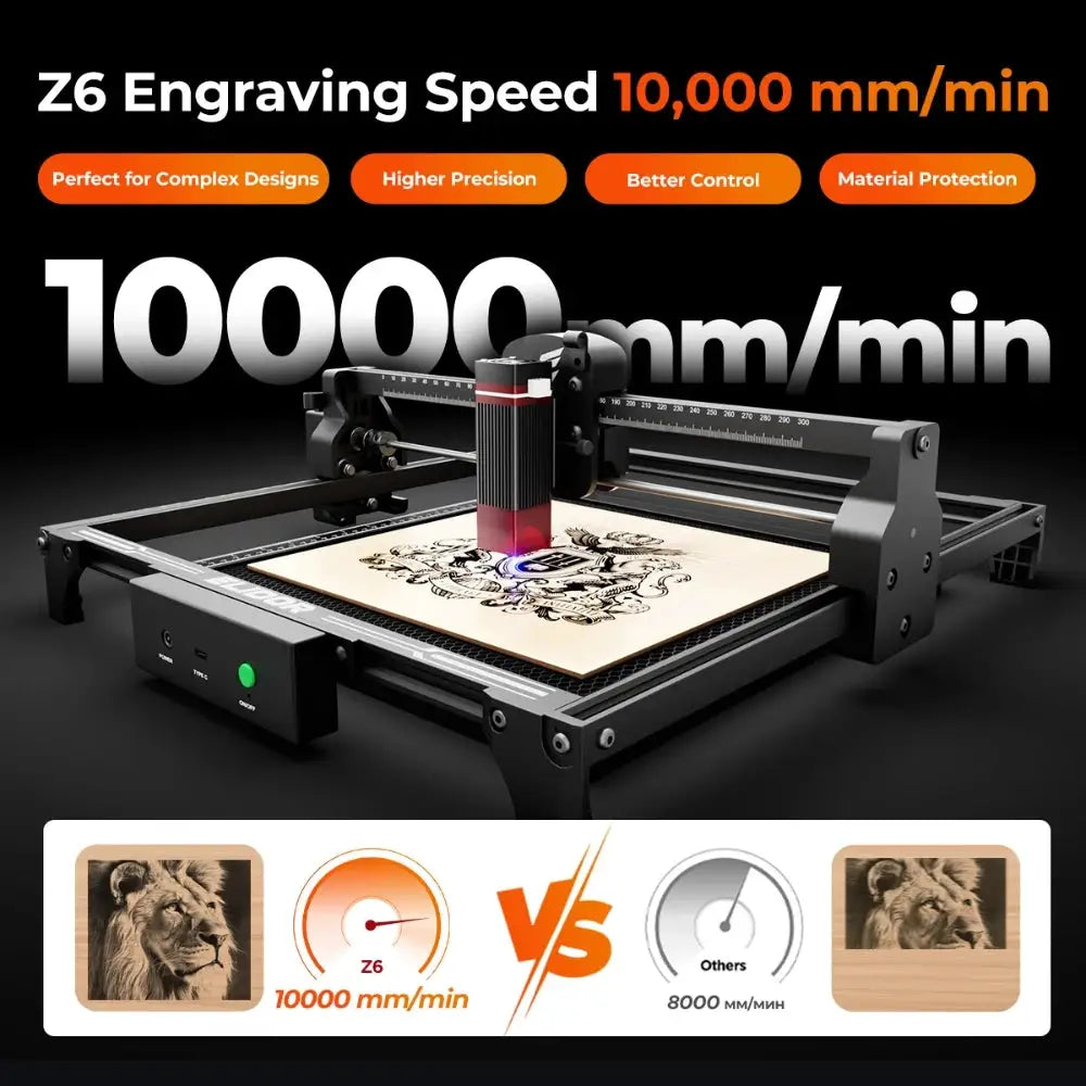 ELIDOR Z6 6W/12W Laser Engraver and Cutting Woodworking Engraver CNC Working Area 300x300mm Blue Laser Diode Beginner Machine