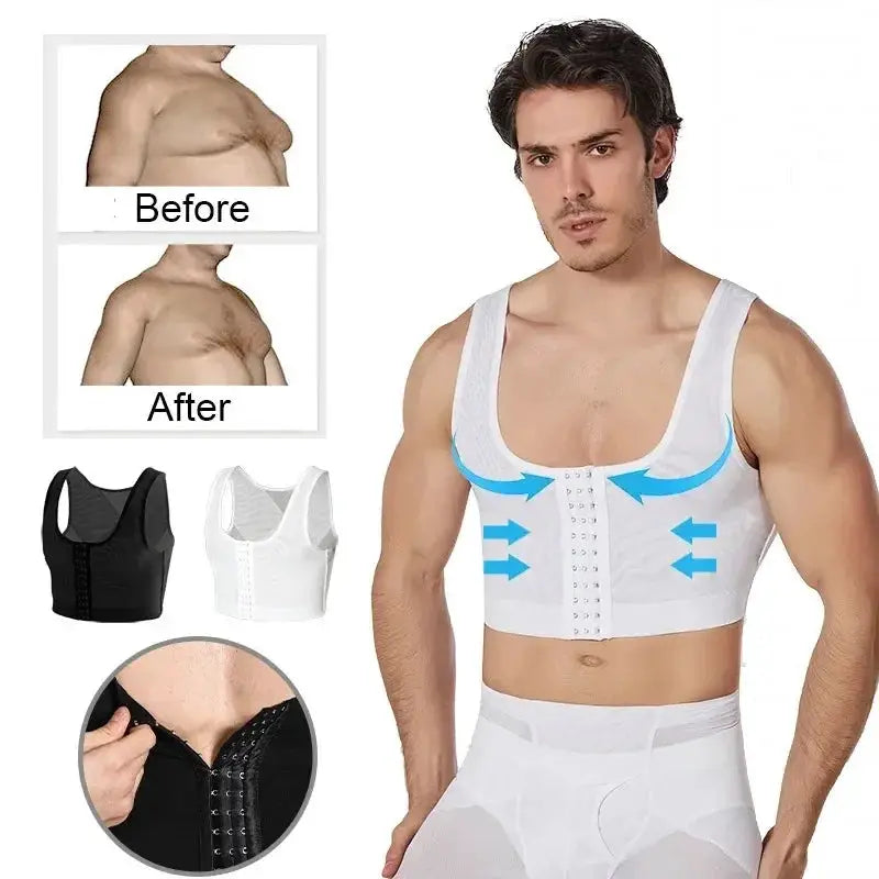 Mens Chest Compression Shaper Vest For Slimming Support