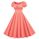 Retro Square Neck Swing Dress