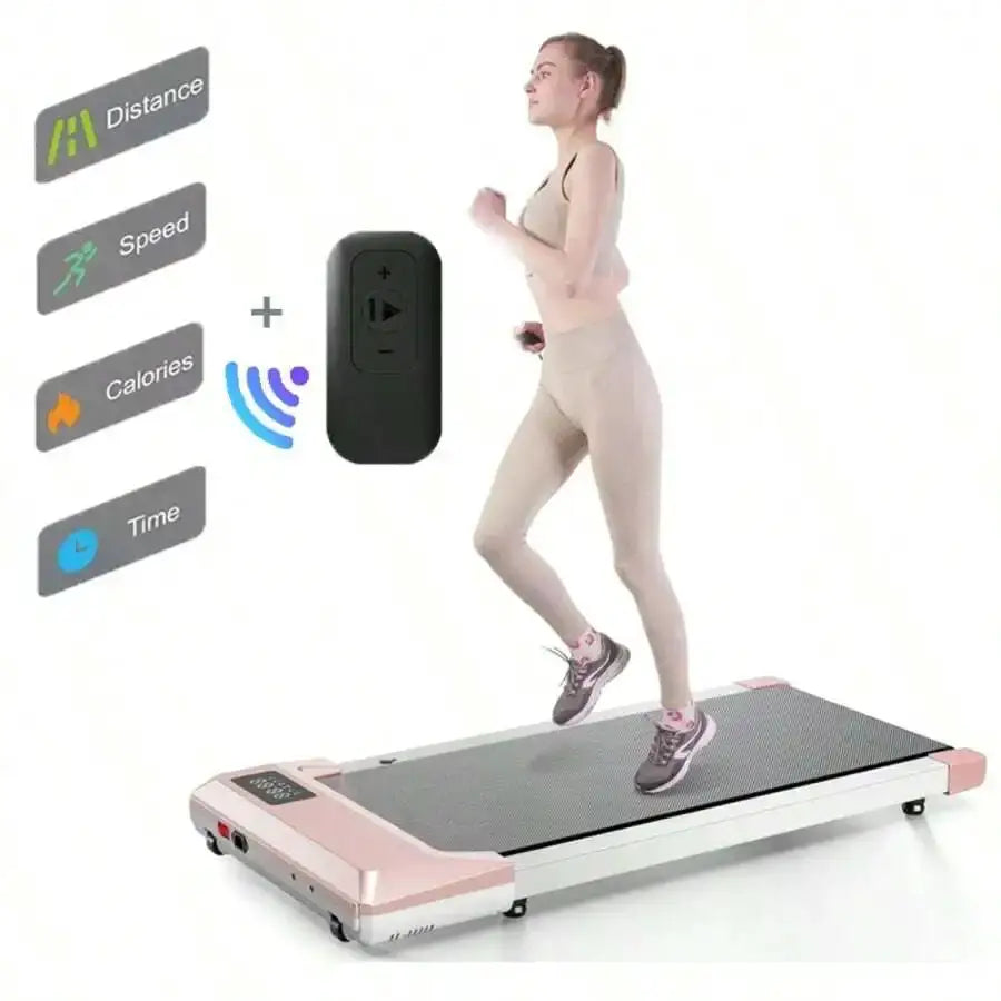 Under Desk Treadmill 265 Ibs Weight Capacity,2 In 1 Portable Walking Pad Treadmill For Home Office With Remote Control LED Display(PINK)