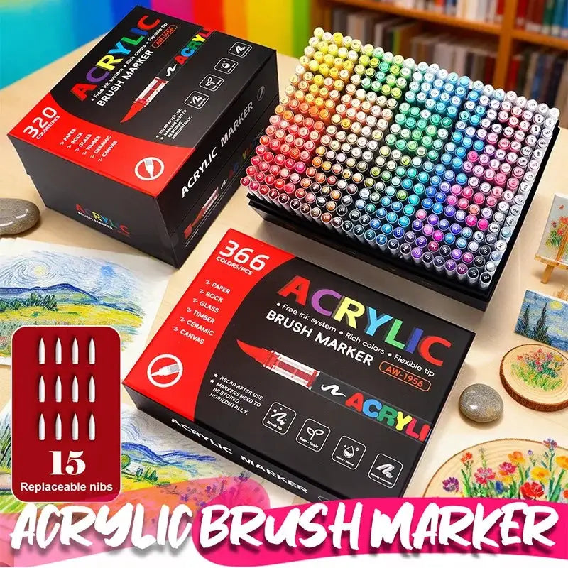 Vibrant Acrylic Brush Markers Kit — product view 7