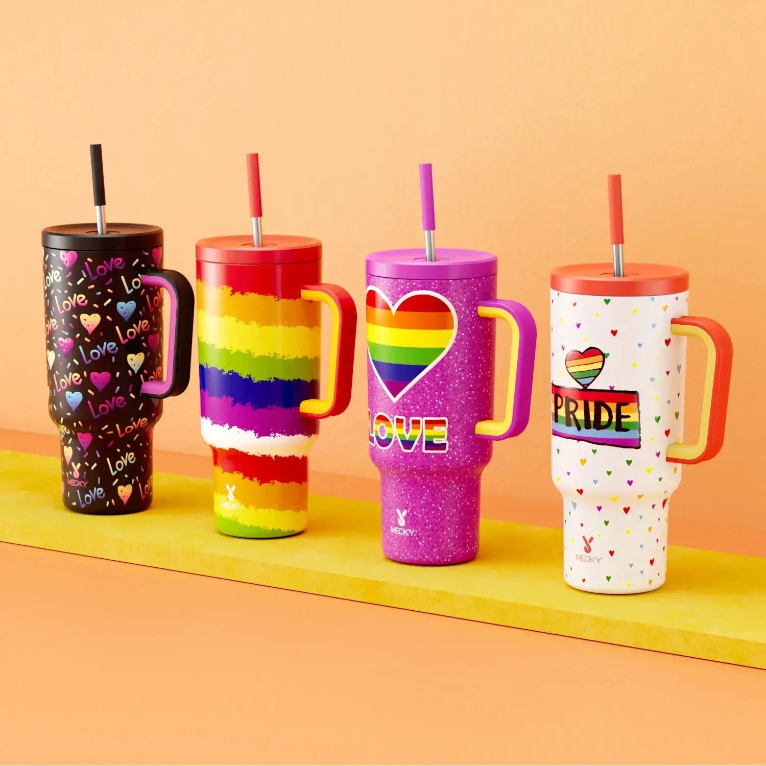 Meoky Cup 40oz Large Tumbler With Straw Lid Insulation