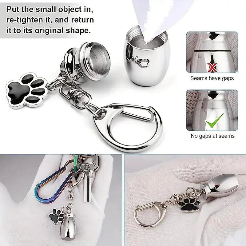 Pet Urns Keychain For Ashes Dog Cat Cremation Jewelry