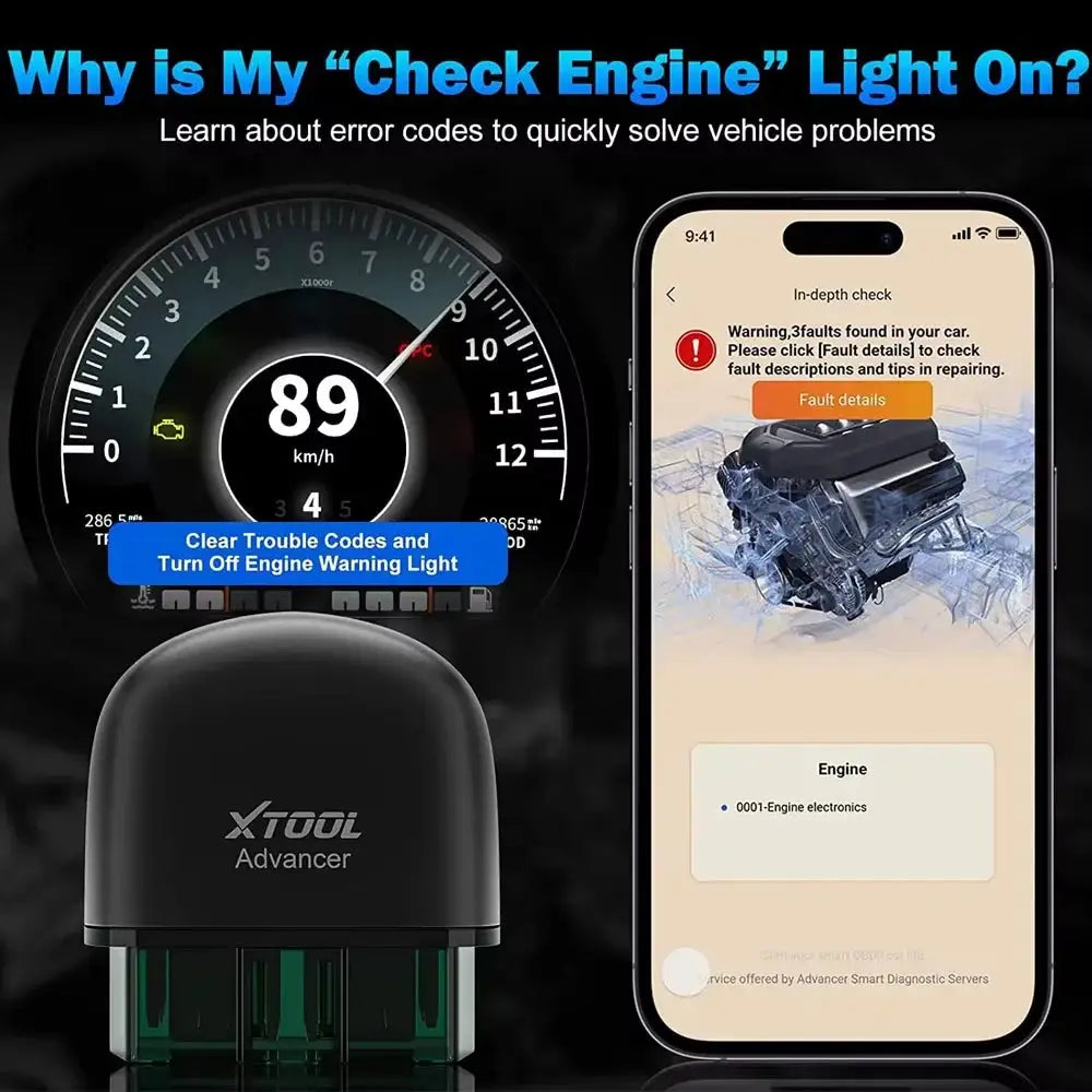 XTOOL AD20 Code Reader OBD2 Scanner IOS Android Car Diagnostic Tool Check Engine Light Battery Test Free Update