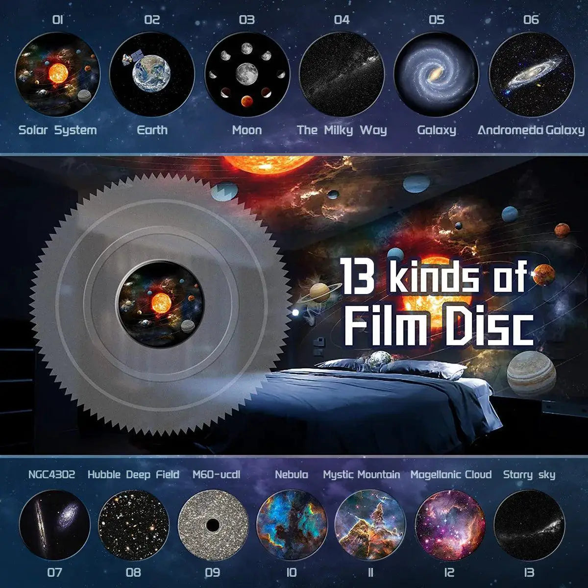 Cosmic 13 In 1 Star Projector Galaxy Night Light For All