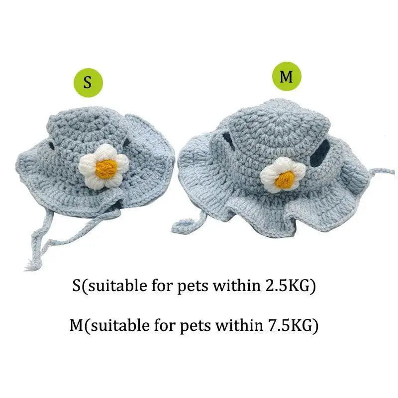 Knitted Party Hats for Cats and Dogs Elastic Photo Props