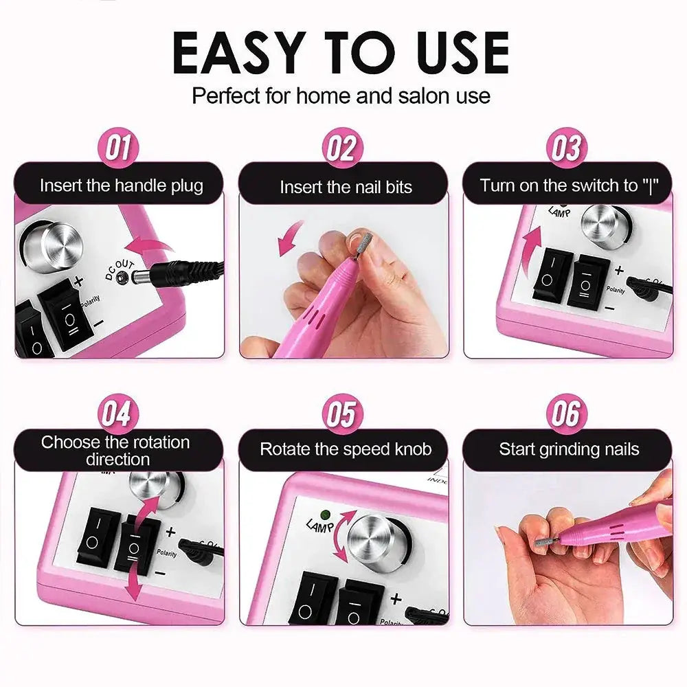 LINMANDA Professional Electric Nail Drill Portable Set