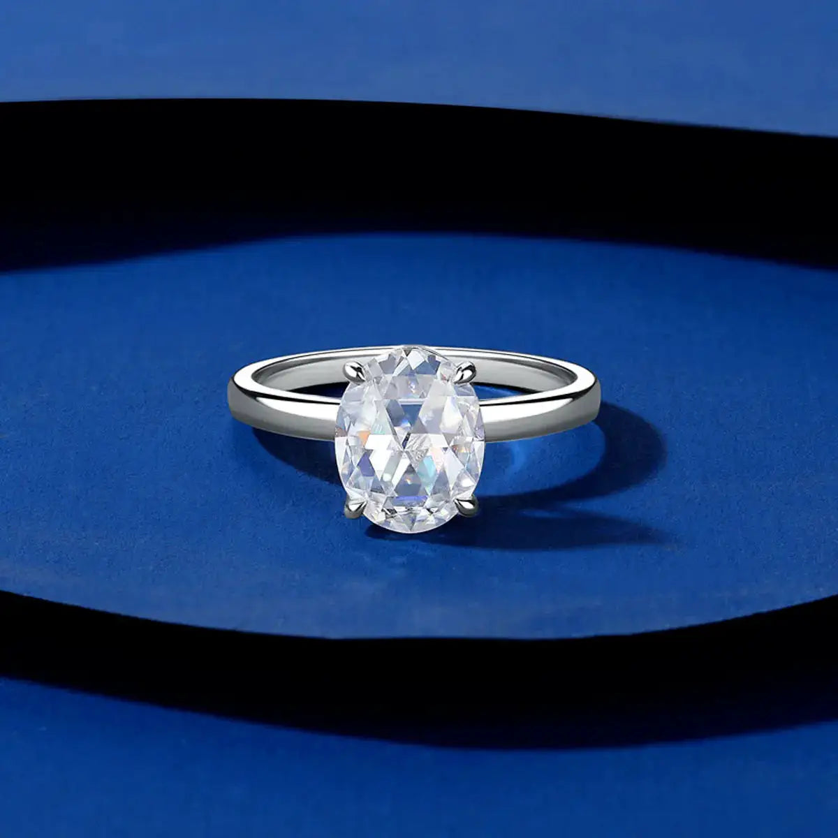 Sterling Silver Silver Moissanite Rose Cut Ring — product image 1
