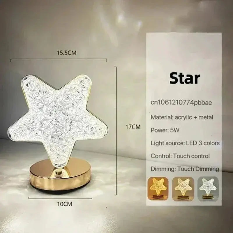 Rechargeable Dimming LED 3D Moon Lamp With Touch Night Light