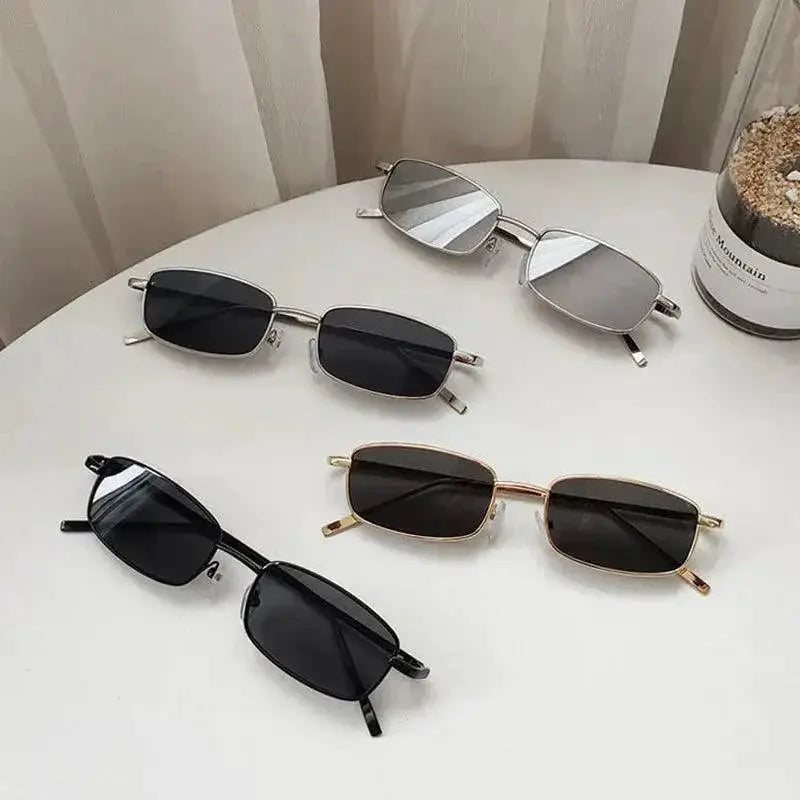 Unisex Vintage Rectangle Sunglasses for Men and Women