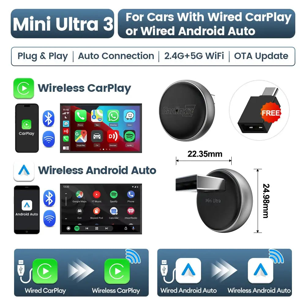 Carlinkit Adapter - Smart Wireless CarPlay Pair -  product image