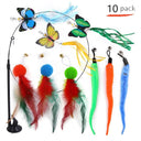 Interactive Feather Cat Wand Toy with Suction Cup Base