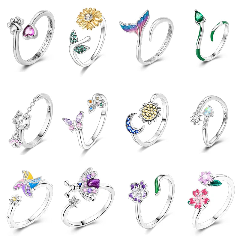 Adjustable Ring Sterling Silver Mermaid