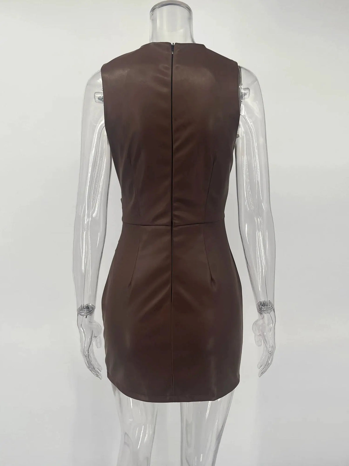 Flatter PU Leather Maxi Dress Party — product view 11