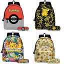 2PC Pikachu Cartoon Backpack Two-Piece Pokemon School Bag