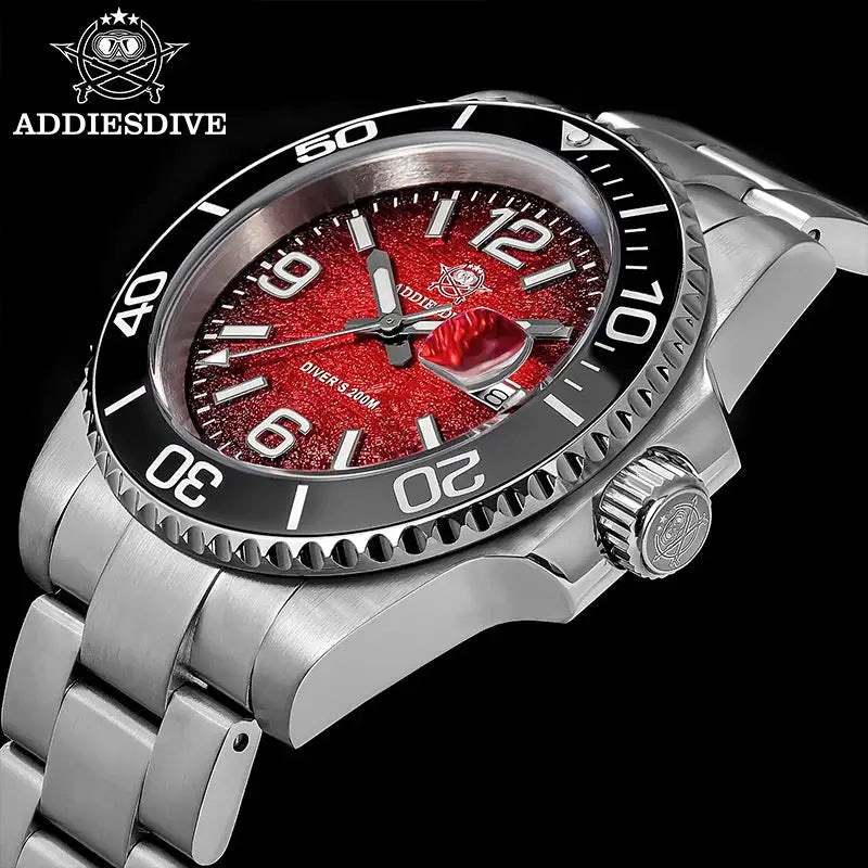 ADDIESDIVE 2026 New Men Professional Dive Quartz Watch,200M Waterproof Calendar Display BGW9 Super Luminous 316L Steel Wristwatch