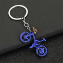 Motorcycle Keychain with Rotating Wheels for Gifts