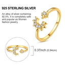 Ring Sterling Silver Sparkling Gold
