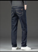 Winter Fleece Thick Jeans Men Business Casual Pants Collection