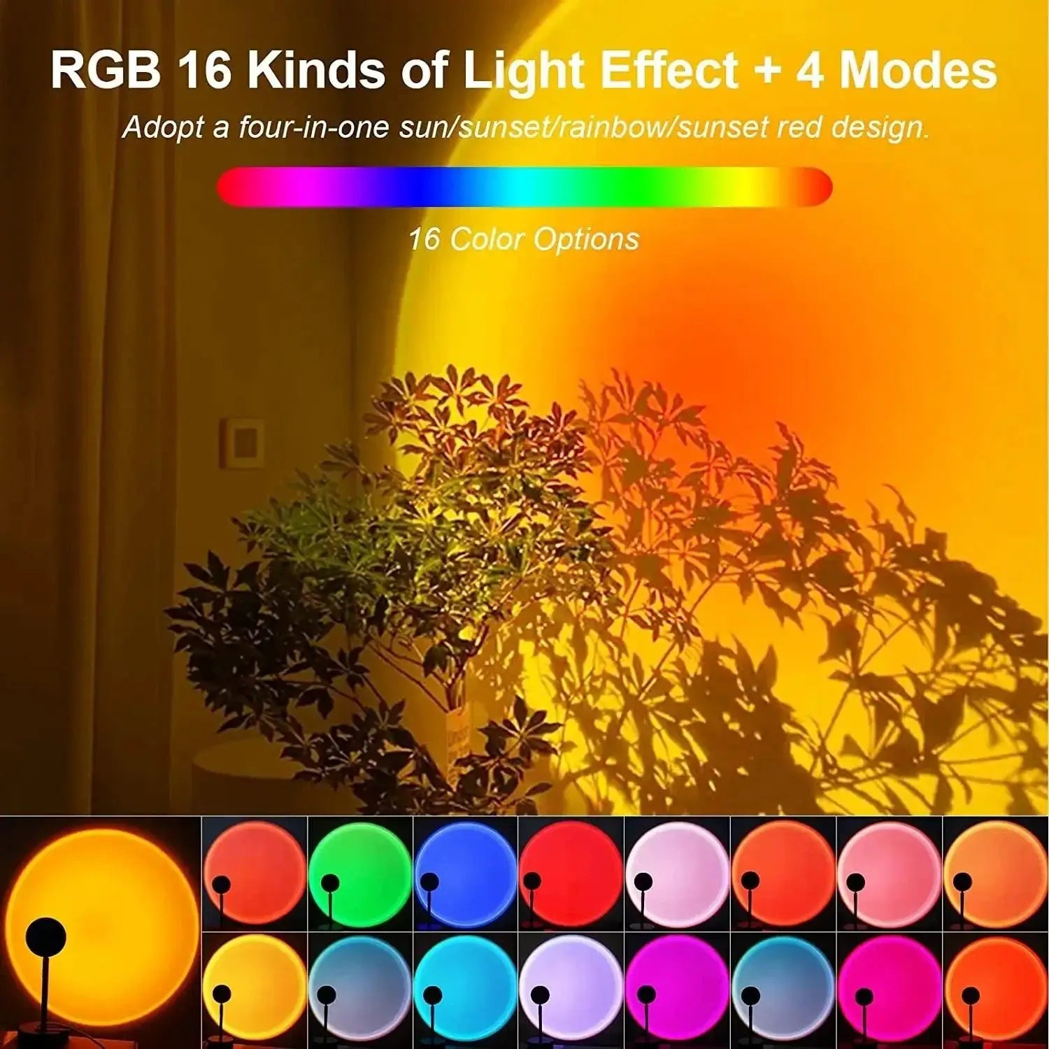Sunset Rainbow Bluetooth Night Light Projector Lamp Glow