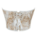 Women Overbust Corsets Crop Tops Golden Printed Bustiers