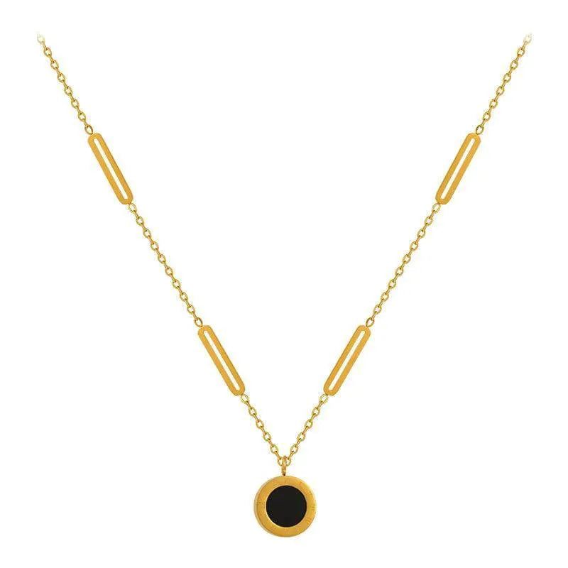 Stylish Stainless Steel Roman Digital Pendant Necklace