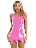 Bold Wetlook Tank Dress for Clubgoers