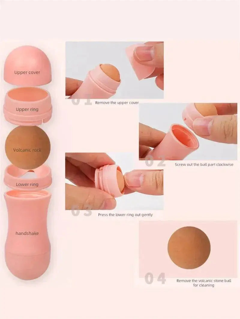 Volcanic Stone Oil Control Roller For Makeup Touchups