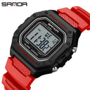 SANDA 2156 Fashion Mens Watch Military Water Resistant Sport Watches Army Big Dial Led Digital Wristwatches Stopwatches For Male