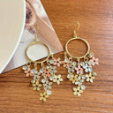 Bohemian Floral Fringe Pendant Earrings For Daily Wear And Weddings All Seasons